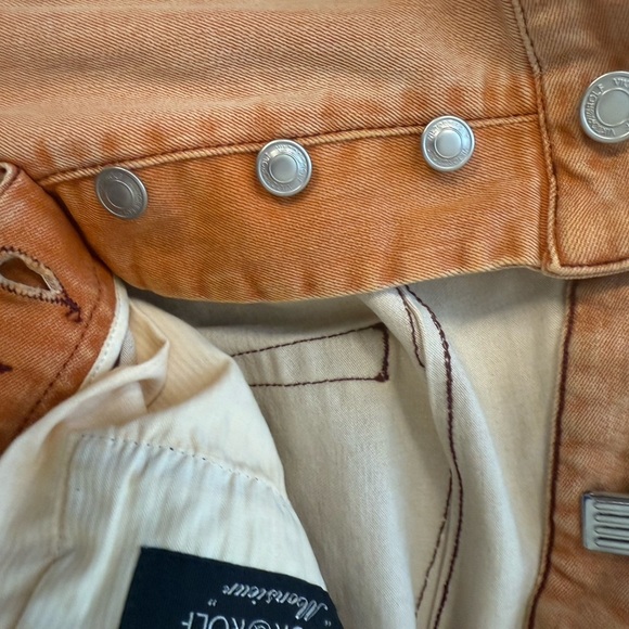 Viktor & Rolf size 48 (12-14) Women's Boot Cut Jeans in orange/crème EUC - Picture 11 of 15